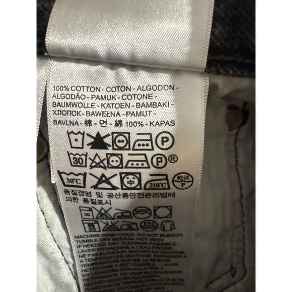 Levi’s 501 Black Jean Shorts Womens 28 Button Fly Cutoff Grunge Boho 100% Cotton - Picture 10 of 14